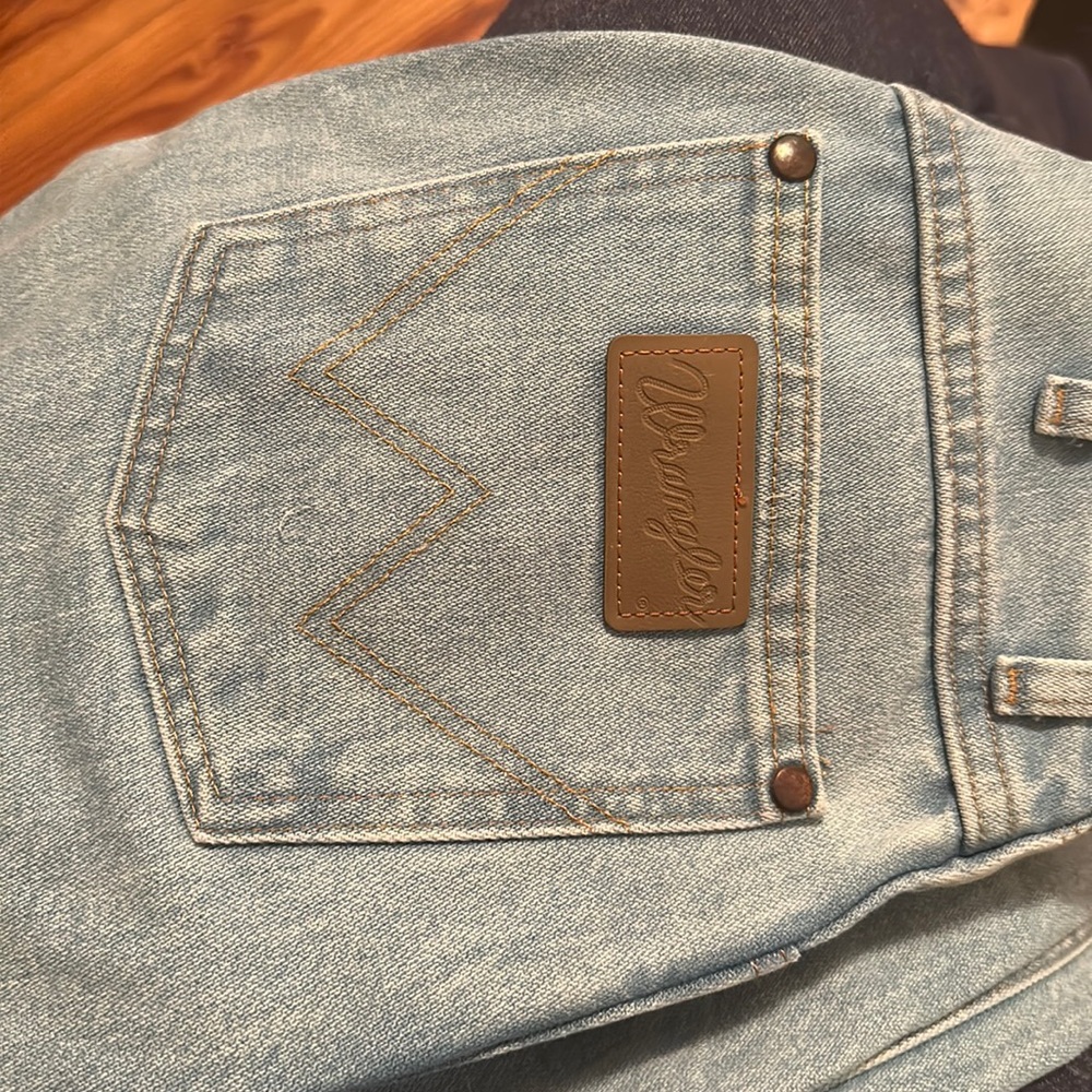 Wrangler boot cut jeans.